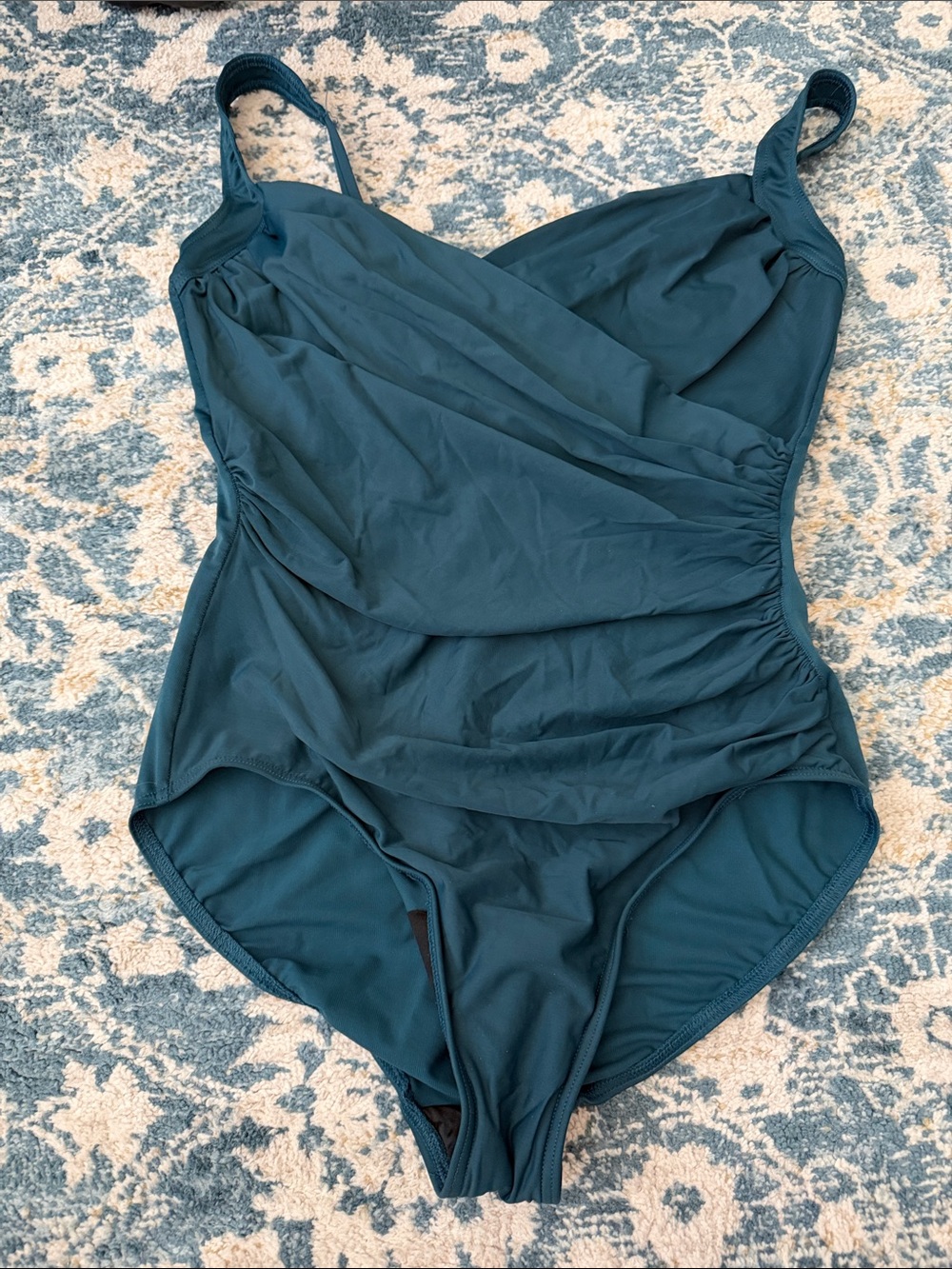 Miraclesuit Teal Ruched One-Piece Swimsuit 2023 DD-Cup Solid Sanibel